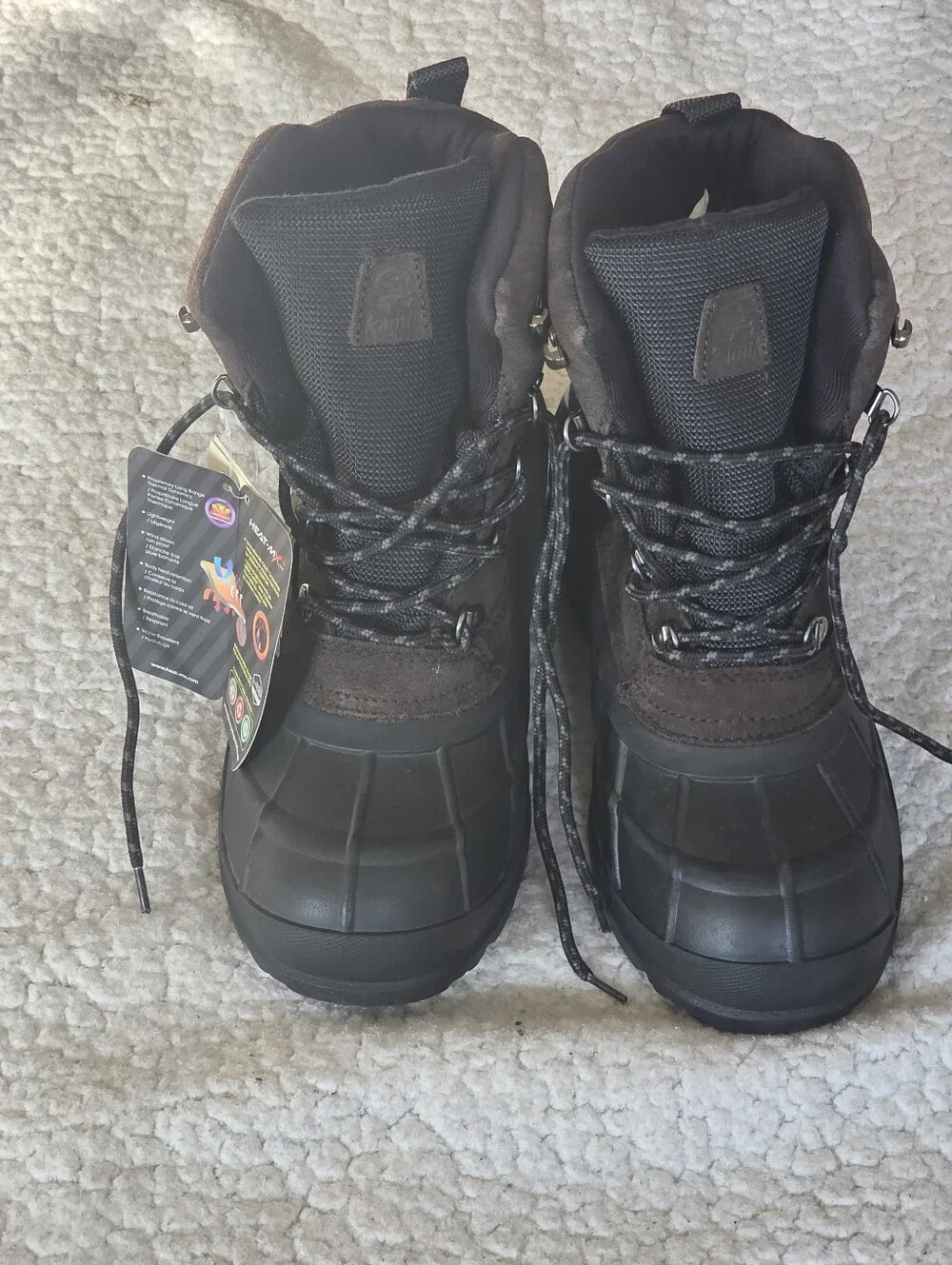 Kamik Fargo 2 Mens Winter Boots Size 9 Dark Brown Waterproof Snow Leather NWB